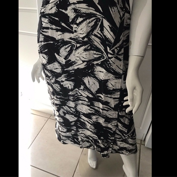 NEW $1490 Yigal Azrouel Print‎ Wrap Midi Dress in Black/White [SZ 8 ] - Picture 4 of 8